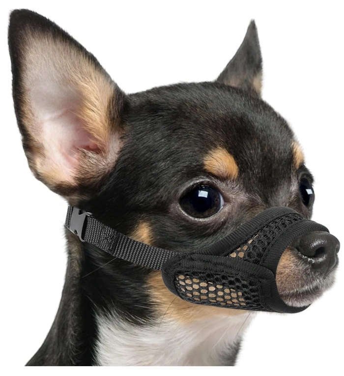 Mayerzon Mesh Muzzle for Short Snout and Small Medium Dogs Anti-Biting